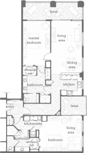 floorplan-Villas - Two Bedroom Deluxe Lockoff Villa